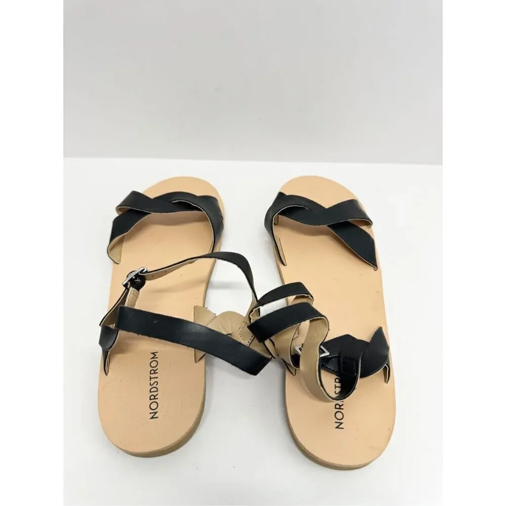 Nordstrom‎ Sandals Girls Size 4 Black Open Toe Casual